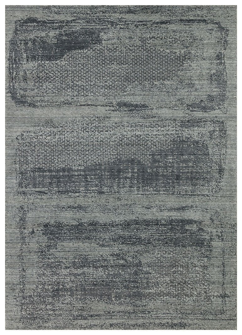 Exotic Black, %100 El Dokuması, Yün, Viskon ile Üretilmiş Kendinden Desenli Salon Halısı