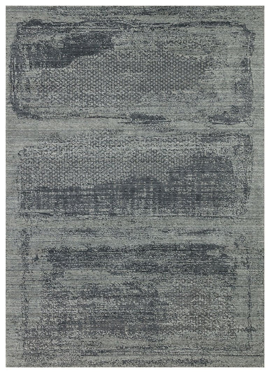 Exotic Black, %100 El Dokuması, Yün, Viskon ile Üretilmiş Kendinden Desenli Salon Halısı