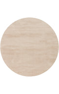 Soft Beige Yuvarlak Halı Kolay Kullanımlı Hav Toz Vermez Yumuşak Dokulu Modern Pofuduk Halı
