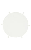 Candy Baby Plain Q White %100 Pamuk Naturel Malzeme ile Üretilmiş Kaymaz Bebek Yuvarlak Çocuk Halısı