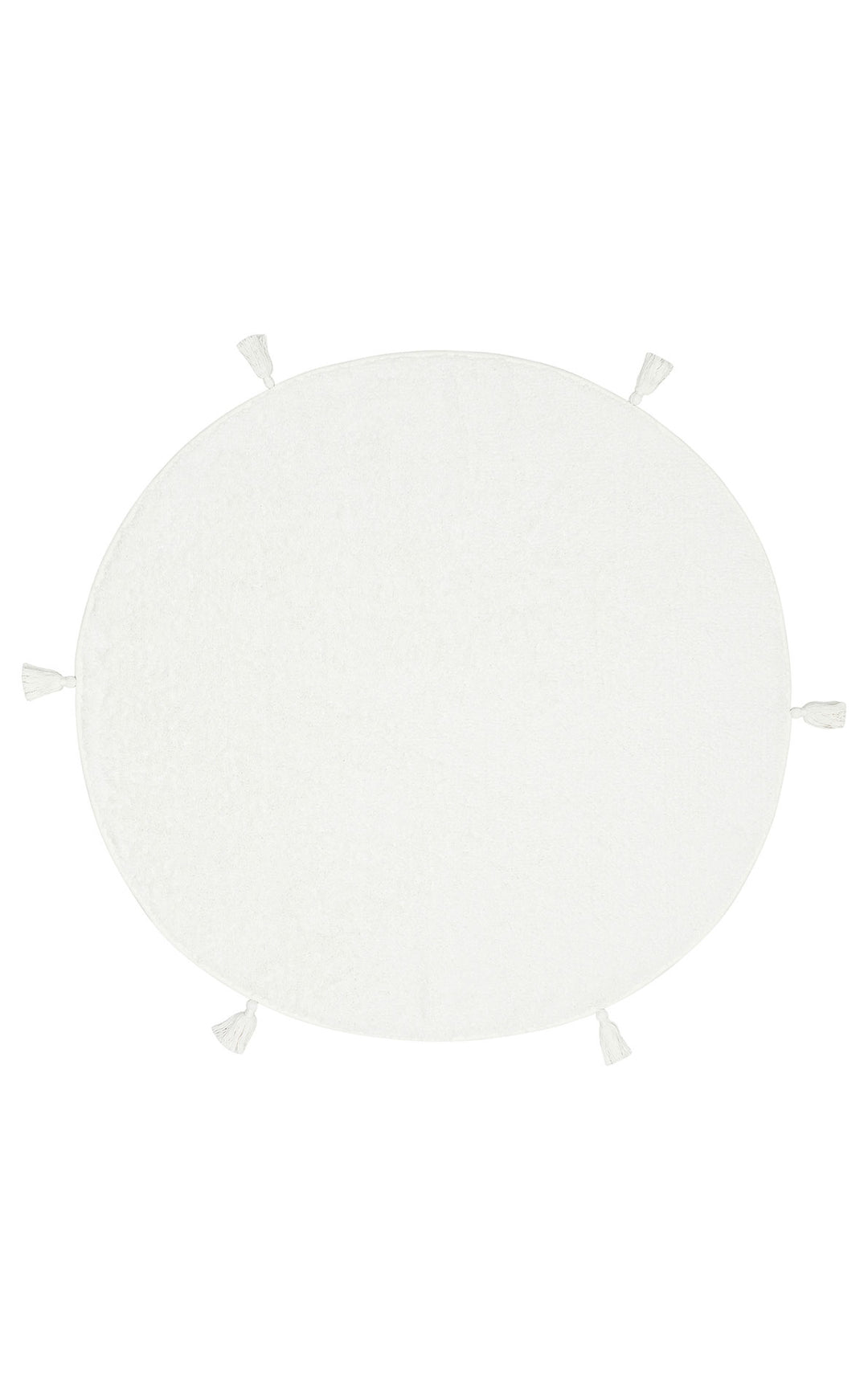 Candy Baby Plain Q White %100 Pamuk Naturel Malzeme ile Üretilmiş Kaymaz Bebek Yuvarlak Çocuk Halısı