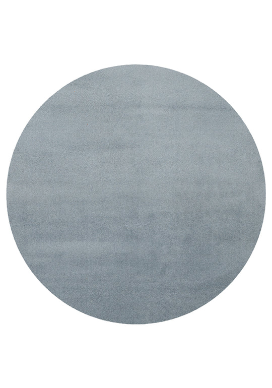 Soft Blue Yuvarlak Halı Kolay Kullanımlı Hav Toz Vermez Yumuşak Dokulu Modern Pofuduk Halı