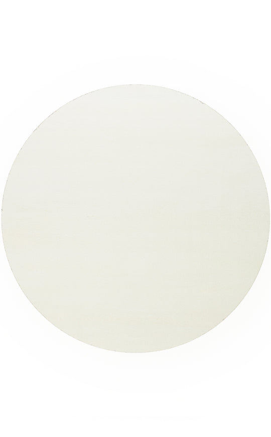Soft White Yuvarlak Halı Kolay Kullanımlı Hav Toz Vermez Yumuşak Dokulu Modern Pofuduk Halı