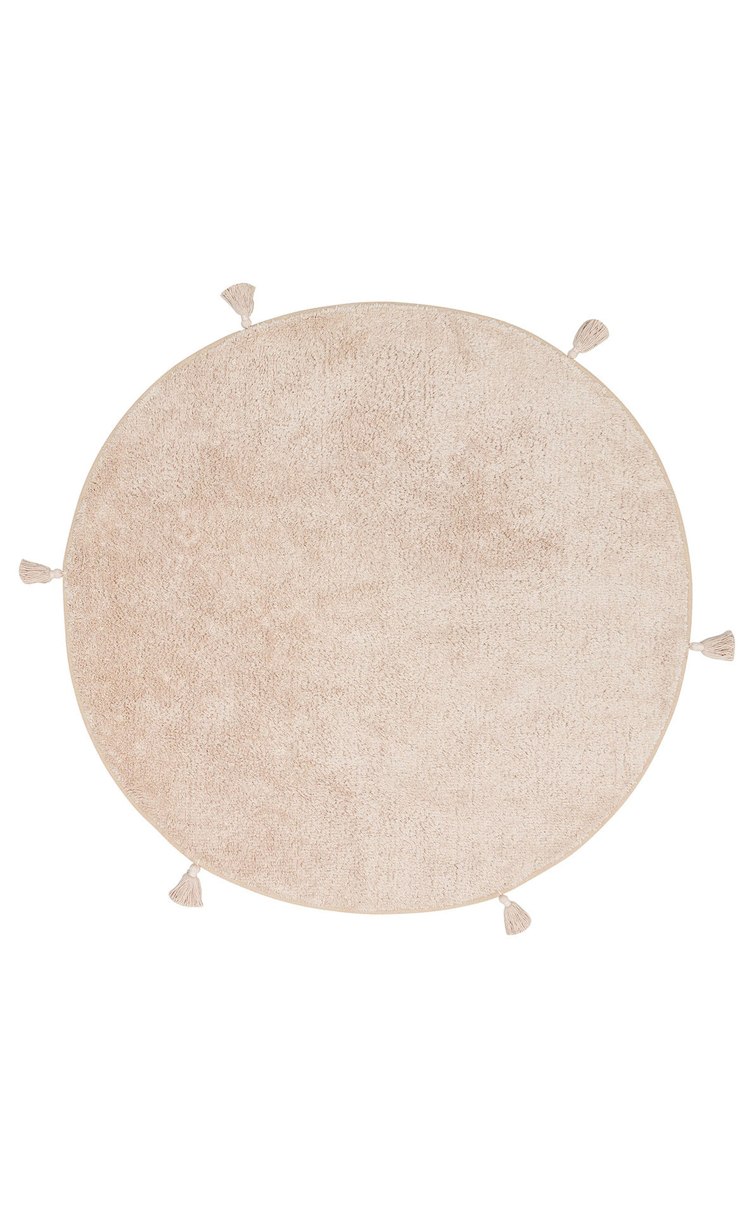 Candy Baby Plain Q Beige %100 Pamuk Naturel Malzeme ile Üretilmiş Kaymaz Bebek Yuvarlak Çocuk Halısı
