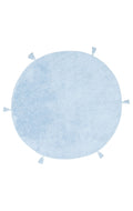 Candy Baby Plain Q Blue %100 Pamuk Naturel Malzeme ile Üretilmiş Kaymaz Bebek Yuvarlak Çocuk Halısı