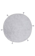 Candy Baby Plain Q Grey %100 Pamuk Naturel Malzeme ile Üretilmiş Kaymaz Bebek Yuvarlak Çocuk Halısı