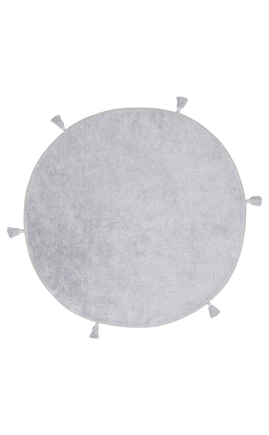 Candy Baby Plain Q Grey %100 Pamuk Naturel Malzeme ile Üretilmiş Kaymaz Bebek Yuvarlak Çocuk Halısı