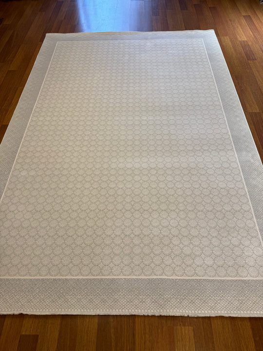 Vera 01 Grey Viskon ile Üretilen Sık Dokuma Modern Salon Halısı
