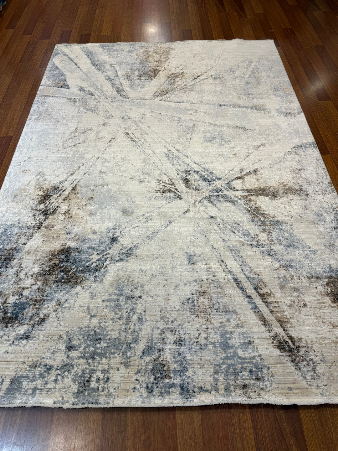 Vera 01 Grey Blue Viskon ile Üretilen Sık Dokuma Modern Salon Halısı