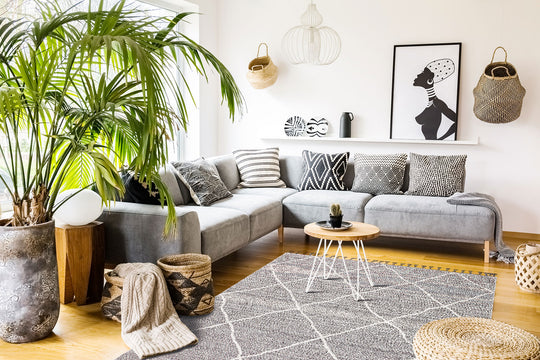 Lion 02 Grey Hasır Dokulu Bukle Dokumasıyla Hav Toz Vermez Modern Makine Halısı