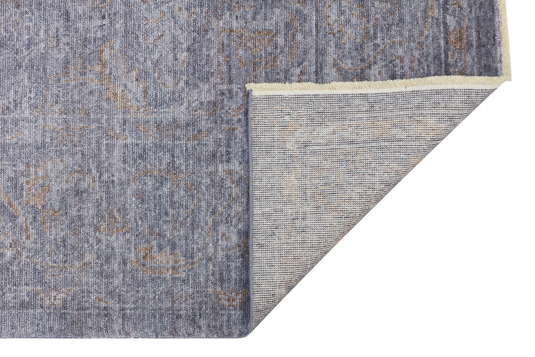 Pera 02 D.Grey Bronze Uşaklı Kadınların Yoğun El Emeği ile Dokunan Soyut Desenli, Salon Halısı