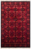 Historic 952 Red Afgan Desenli El Emeği Ile Özel Tezgahlarda Üretilen Bambu Uşak Halısı