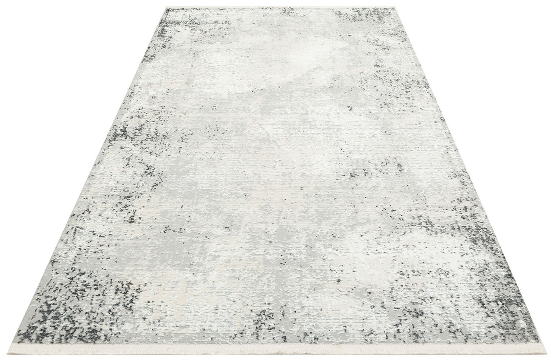 Prisma 05 Cream Grey Hav Toz Vermeyen Yumuşak Dokulu Sade Ve Şık Oturma Odası, Koridor Halısı
