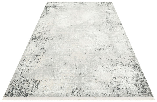 Prisma 05 Cream Grey Hav Toz Vermeyen Yumuşak Dokulu Sade Ve Şık Oturma Odası, Koridor Halısı