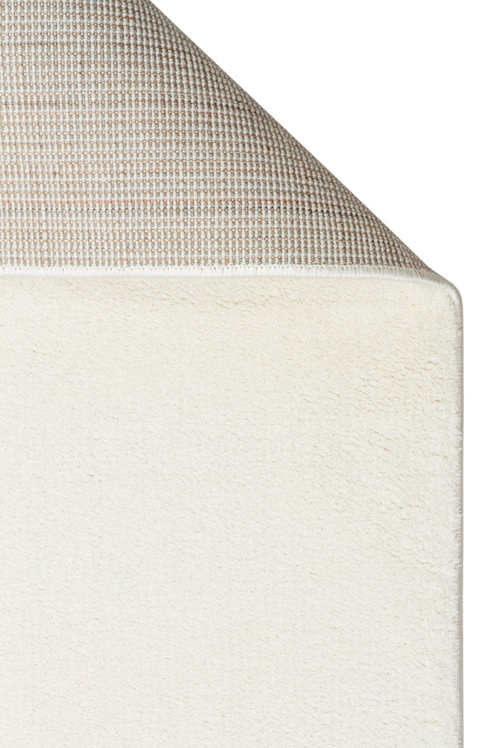 Soft White Yuvarlak Halı Kolay Kullanımlı Hav Toz Vermez Yumuşak Dokulu Modern Pofuduk Halı