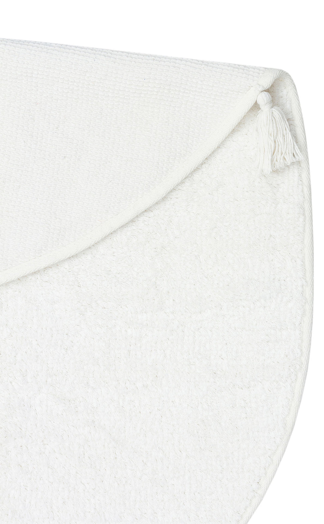 Candy Baby Plain Q White %100 Pamuk Naturel Malzeme ile Üretilmiş Kaymaz Bebek Yuvarlak Çocuk Halısı