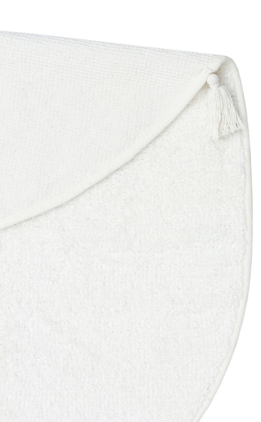 Candy Baby Plain Q White %100 Pamuk Naturel Malzeme ile Üretilmiş Kaymaz Bebek Yuvarlak Çocuk Halısı