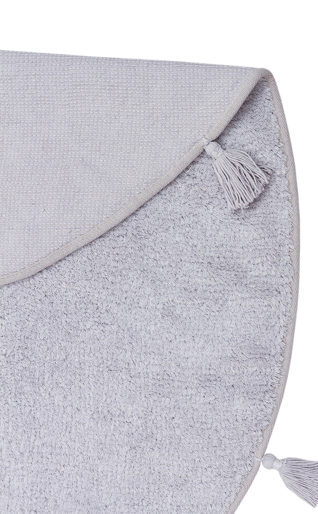 Candy Baby Plain Q Grey %100 Pamuk Naturel Malzeme ile Üretilmiş Kaymaz Bebek Yuvarlak Çocuk Halısı
