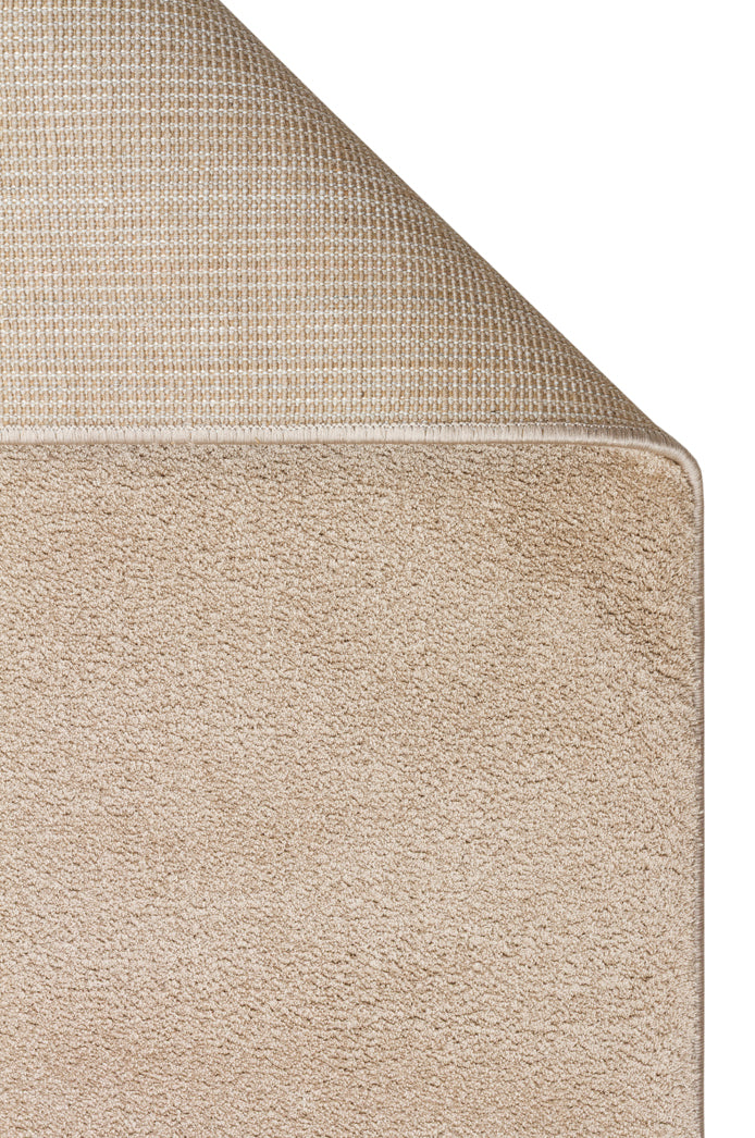 Soft Beige Yuvarlak Halı Kolay Kullanımlı Hav Toz Vermez Yumuşak Dokulu Modern Pofuduk Halı