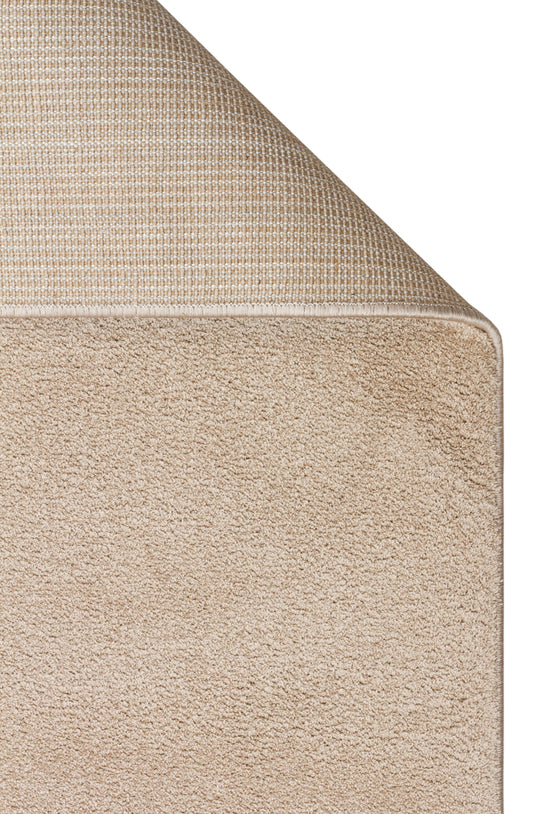 Soft Beige Yuvarlak Halı Kolay Kullanımlı Hav Toz Vermez Yumuşak Dokulu Modern Pofuduk Halı