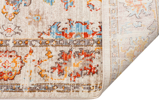 Caretta 23 Cream Terra Yumuşak Dokulu Vintage Eskitme Desenli Sıcak Renk Tonlarına Sahip Salon Halısı