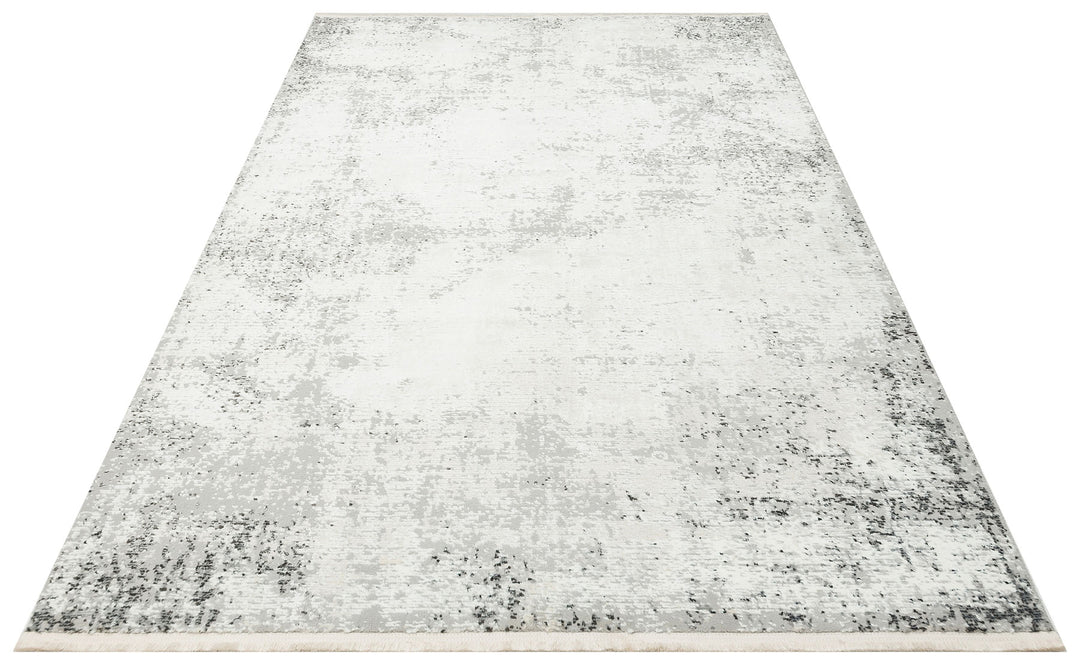 Prisma 05 Cream Grey Hav Toz Vermeyen Yumuşak Dokulu Sade Ve Şık Oturma Odası, Koridor Halısı