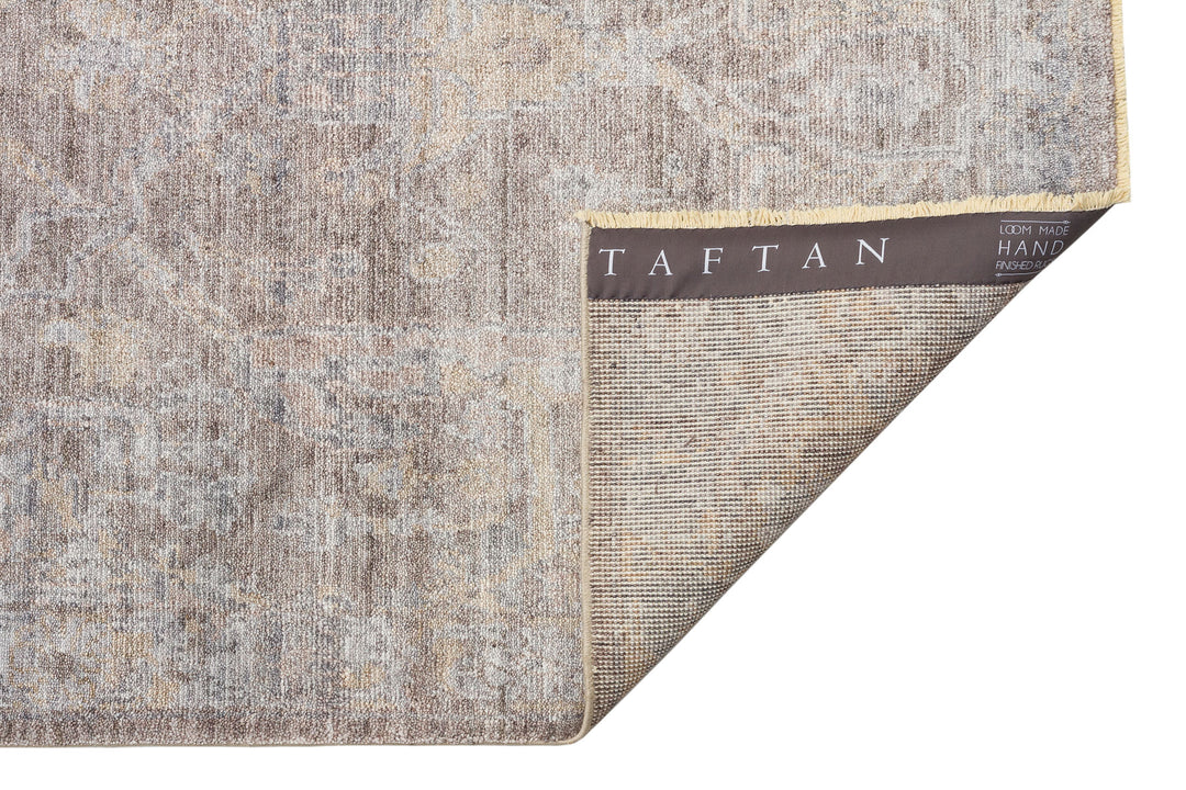 Pera 01 Antrasıt Bronze Uşaklı Kadınların Yoğun El Emeği ile Dokunan Soyut Desenli, Salon Halısı