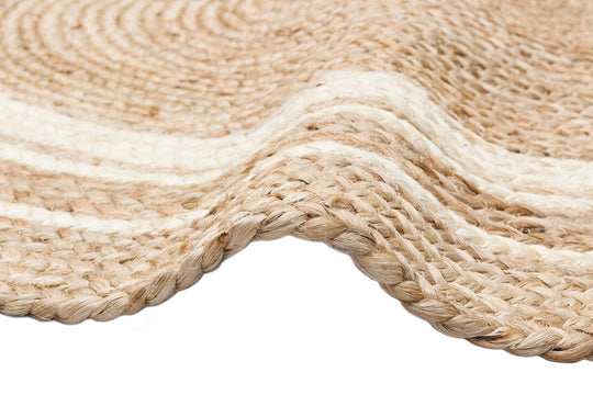 Maldiv 01R Natural White Jüt %100 El Dokuma Hasır Halı Antre, Hol, Balkon, Oturma Odası Halısı