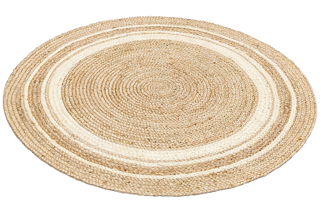 Maldiv 01R Natural White Jüt %100 El Dokuma Hasır Halı Antre, Hol, Balkon, Oturma Odası Halısı