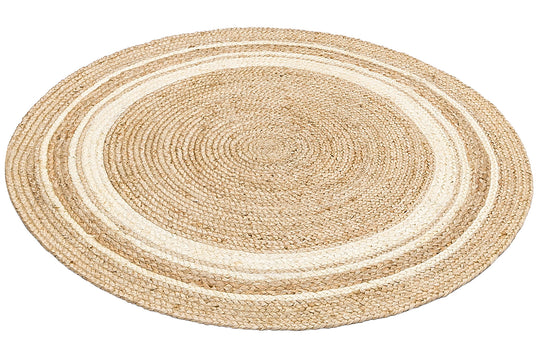 Maldiv 01R Natural White Jüt %100 El Dokuma Hasır Halı Antre, Hol, Balkon, Oturma Odası Halısı