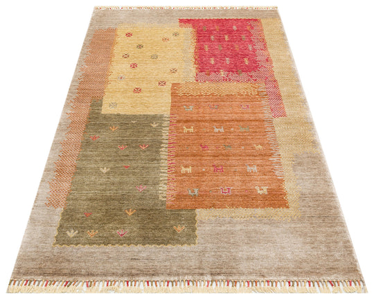 Milas 07 Beige Autumn Uşaklı Kadınların Yoğun El Emeği ile Dokuduğu %100 Doğal Bambu Tezgah Halısı
