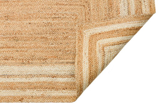 Maldiv 10 Natural White Jüt %100 El Dokuma Hasır Halı Antre, Hol, Balkon, Oturma Odası Halısı