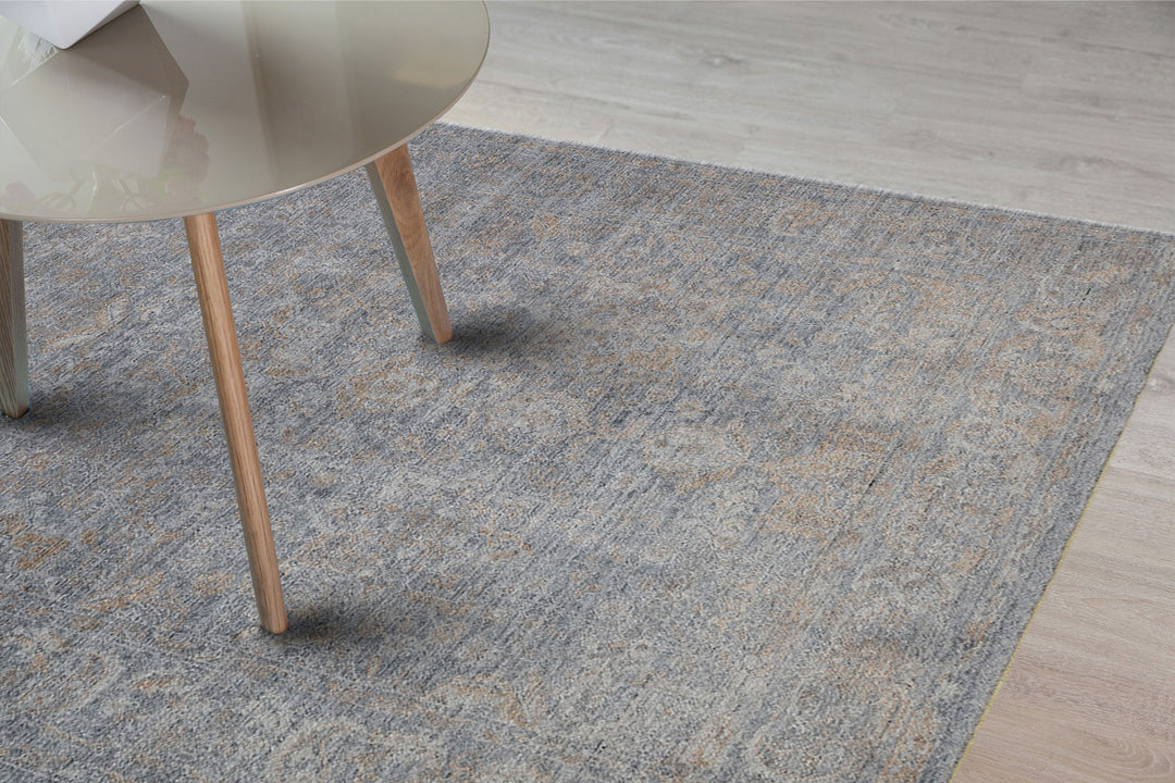 Pera 02 D.Grey Bronze Uşaklı Kadınların Yoğun El Emeği ile Dokunan Soyut Desenli, Salon Halısı