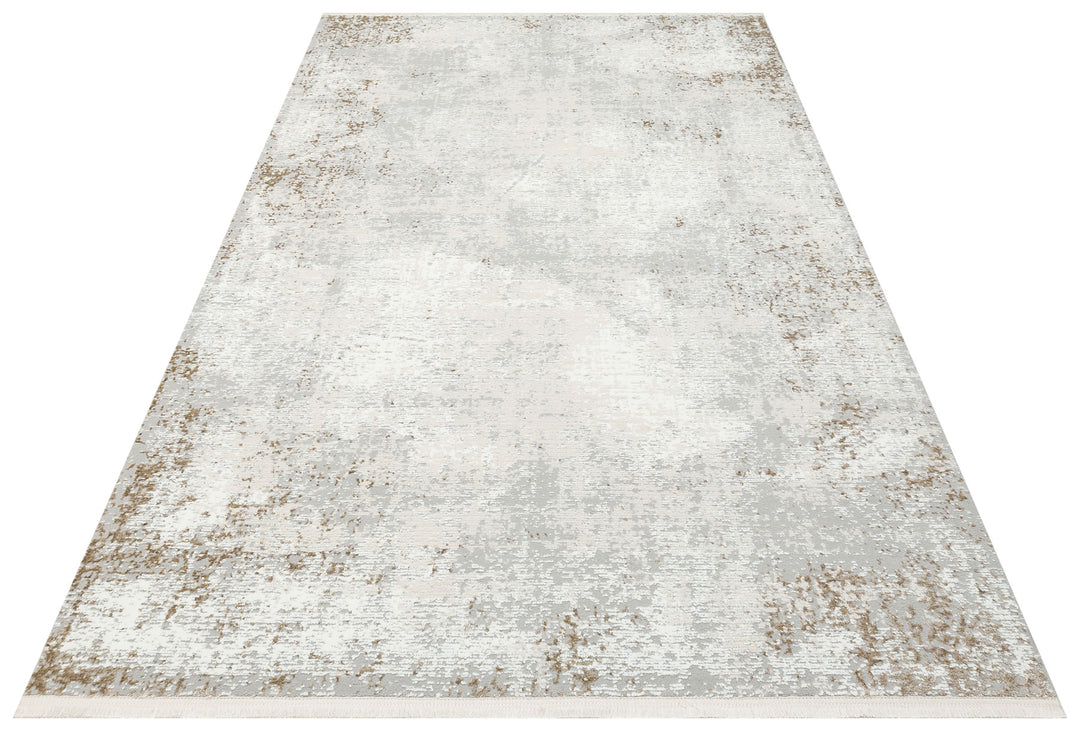 Prisma 05 Grey Beige Hav Toz Vermeyen Yumuşak Dokulu Sade Ve Şık Oturma Odası, Koridor Halısı