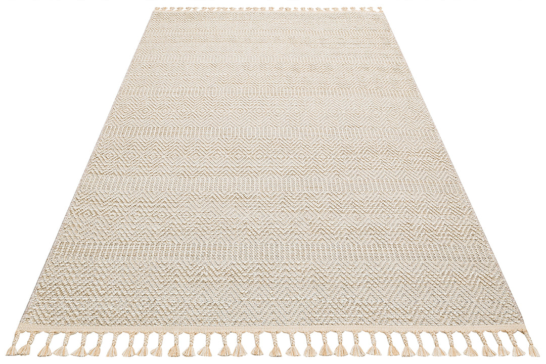 Lion 01 Beige Hasır Dokulu Bukle Dokumasıyla Hav Toz Vermez Modern Makine Halısı