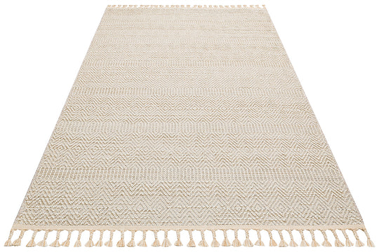 Lion 01 Beige Hasır Dokulu Bukle Dokumasıyla Hav Toz Vermez Modern Makine Halısı