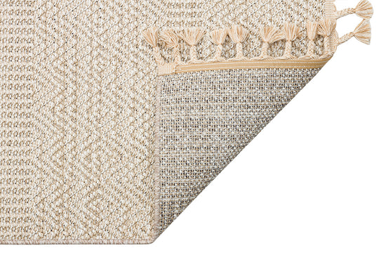 Lion 01 Beige Hasır Dokulu Bukle Dokumasıyla Hav Toz Vermez Modern Makine Halısı
