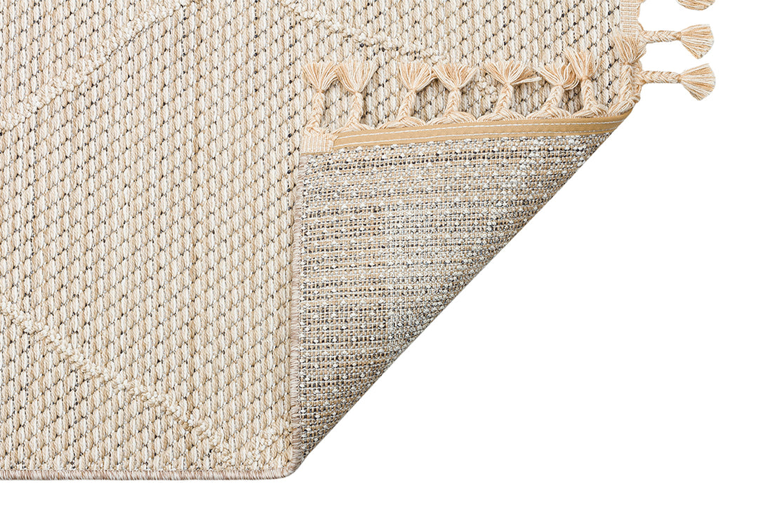 Lion 02 Beige Hasır Dokulu Bukle Dokumasıyla Hav Toz Vermez Modern Makine Halısı