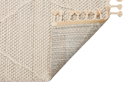Lion 02 Beige Hasır Dokulu Bukle Dokumasıyla Hav Toz Vermez Modern Makine Halısı