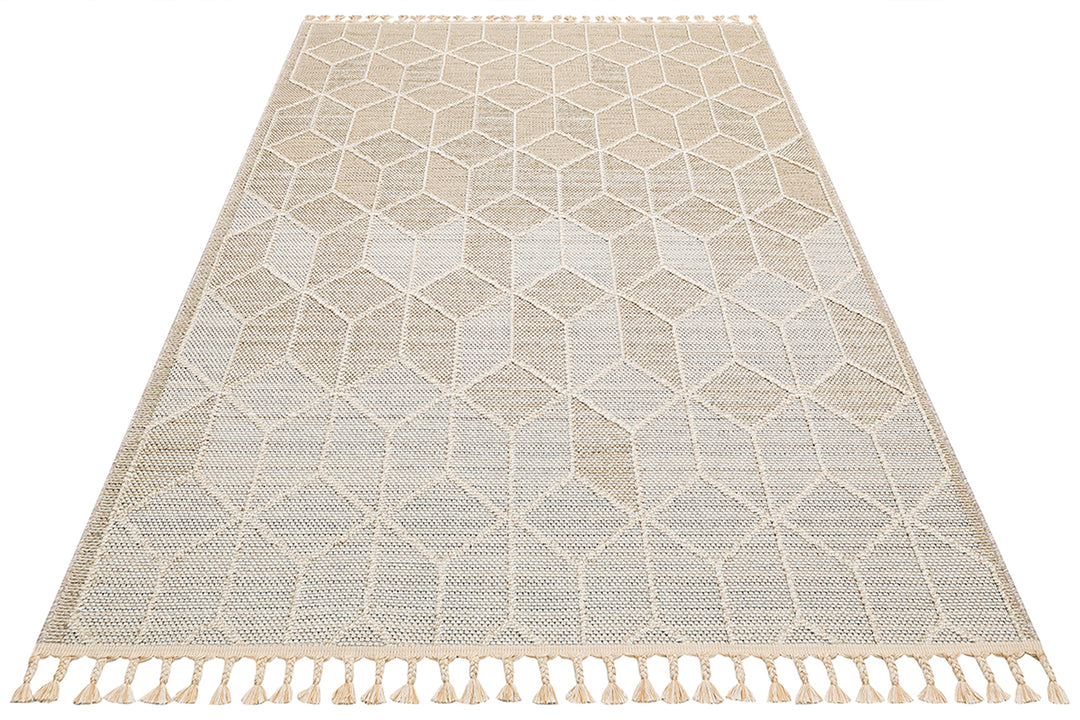 Lion 03 Beige Hasır Dokulu Bukle Dokumasıyla Hav Toz Vermez Modern Makine Halısı