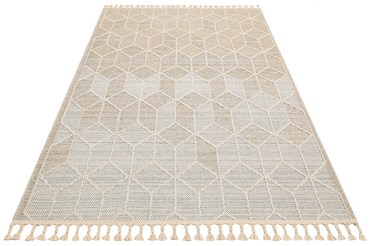 Lion 03 Beige Hasır Dokulu Bukle Dokumasıyla Hav Toz Vermez Modern Makine Halısı
