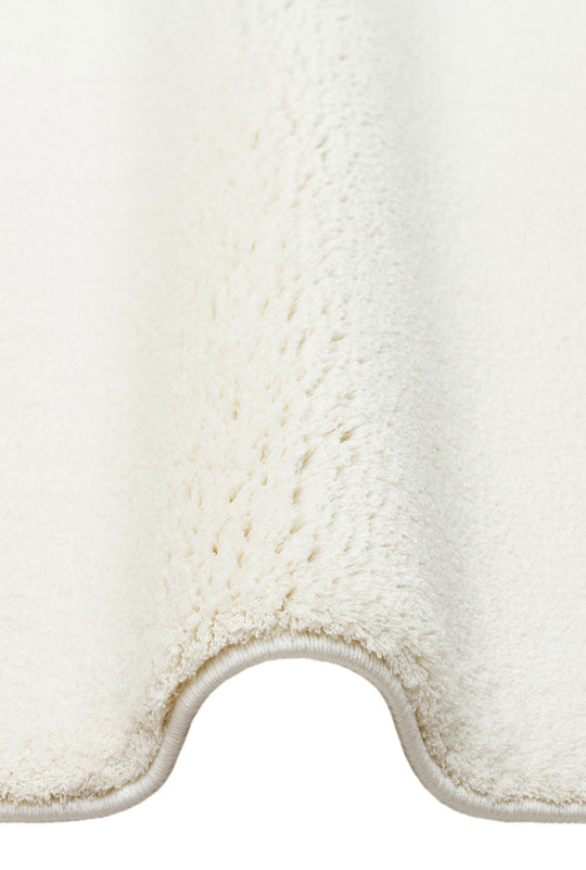 Soft White Yuvarlak Halı Kolay Kullanımlı Hav Toz Vermez Yumuşak Dokulu Modern Pofuduk Halı