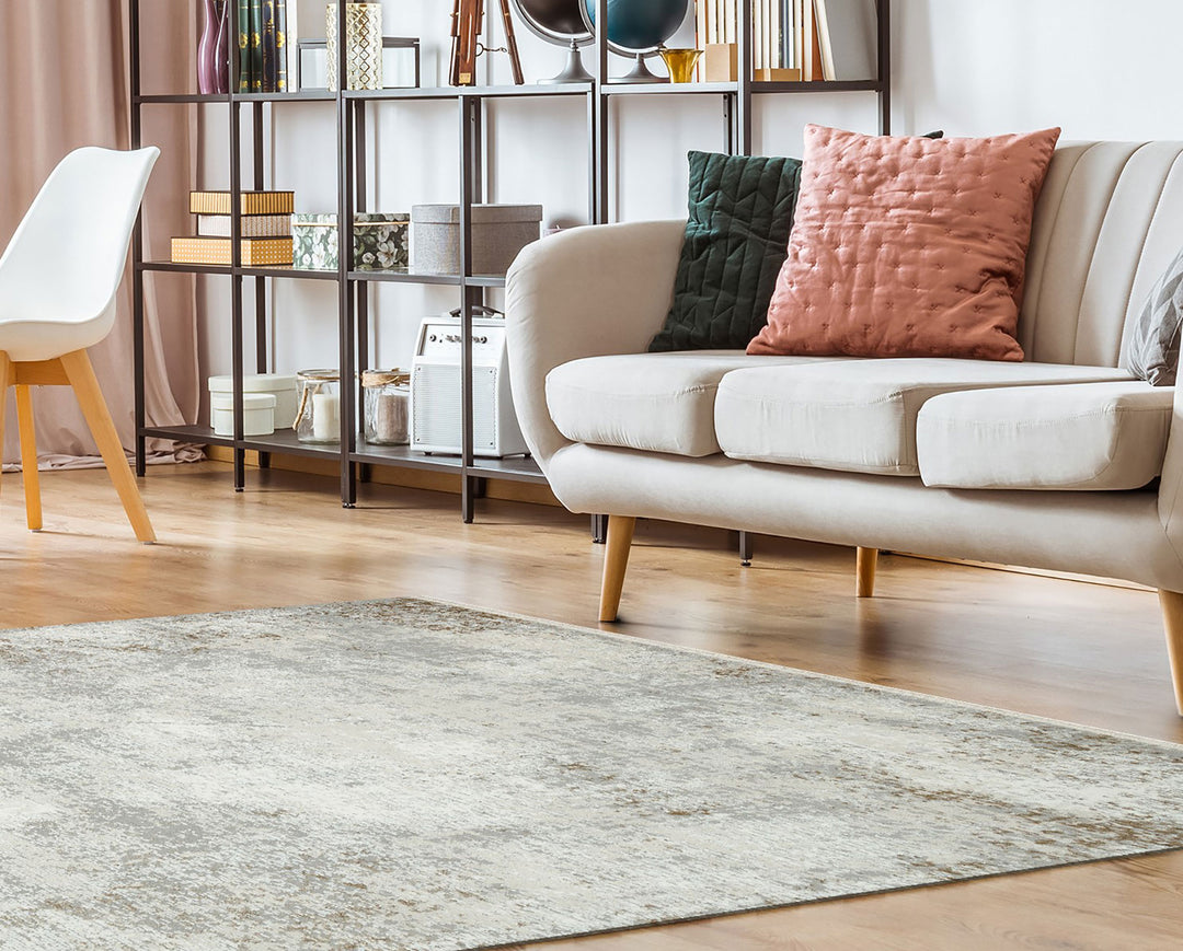 Prisma 05 Grey Beige Hav Toz Vermeyen Yumuşak Dokulu Sade Ve Şık Oturma Odası, Koridor Halısı