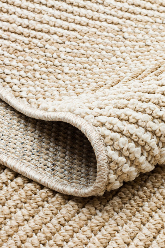 Lion 08 Beige Hasır Dokulu Bukle Dokumasıyla Hav Toz Vermez Modern Makine Halısı