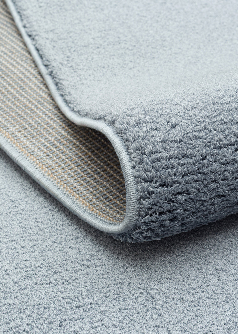 Soft Blue Yuvarlak Halı Kolay Kullanımlı Hav Toz Vermez Yumuşak Dokulu Modern Pofuduk Halı