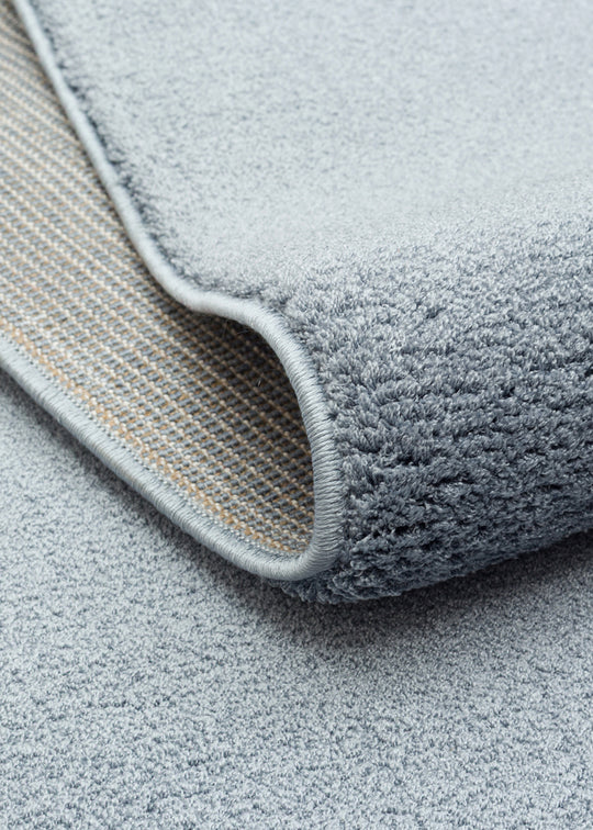 Soft Blue Yuvarlak Halı Kolay Kullanımlı Hav Toz Vermez Yumuşak Dokulu Modern Pofuduk Halı