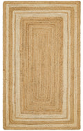 Maldiv 10 Natural White Jüt %100 El Dokuma Hasır Halı Antre, Hol, Balkon, Oturma Odası Halısı
