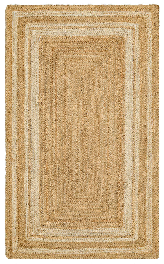 Maldiv 10 Natural White Jüt %100 El Dokuma Hasır Halı Antre, Hol, Balkon, Oturma Odası Halısı