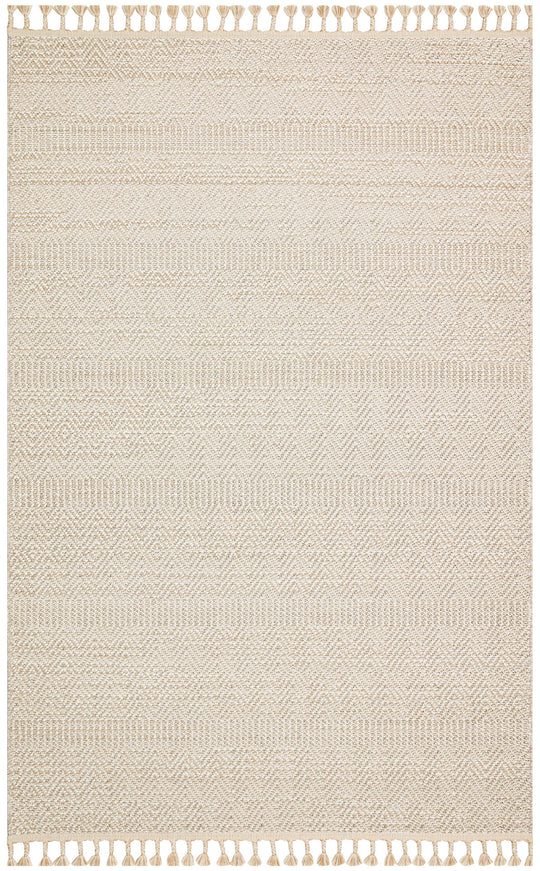 Lion 01 Beige Hasır Dokulu Bukle Dokumasıyla Hav Toz Vermez Modern Makine Halısı