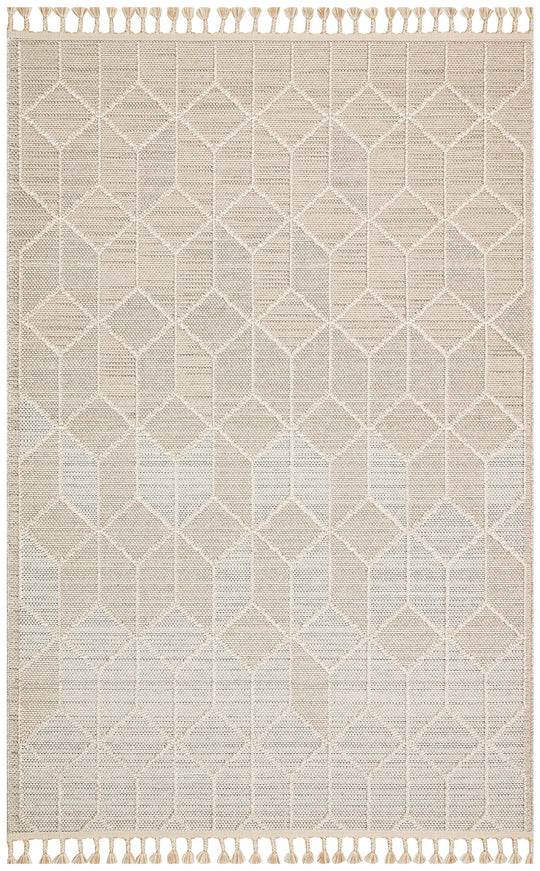 Lion 03 Beige Hasır Dokulu Bukle Dokumasıyla Hav Toz Vermez Modern Makine Halısı
